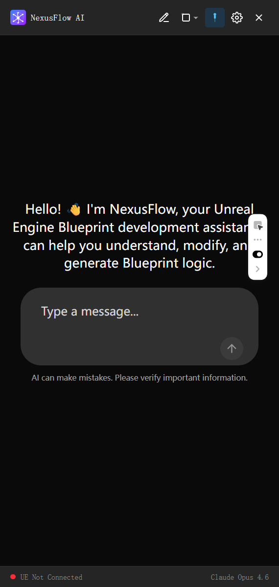 AI chat sidebar - empty state